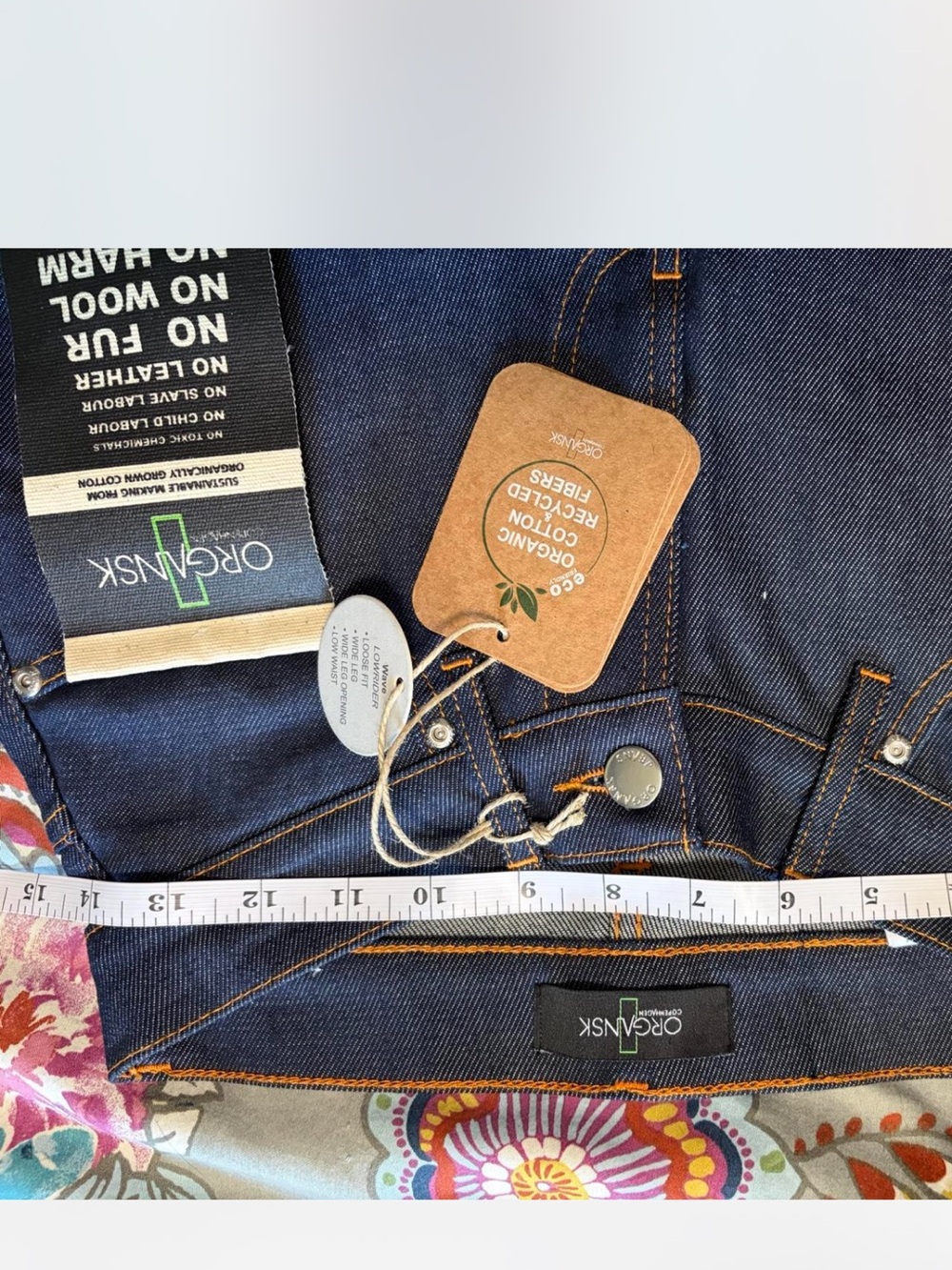 Organsk Copenhagen High Rise Wide Leg Jeans Dark Wash Organic Cotton NWT W30 L32 - Picture 8 of 8